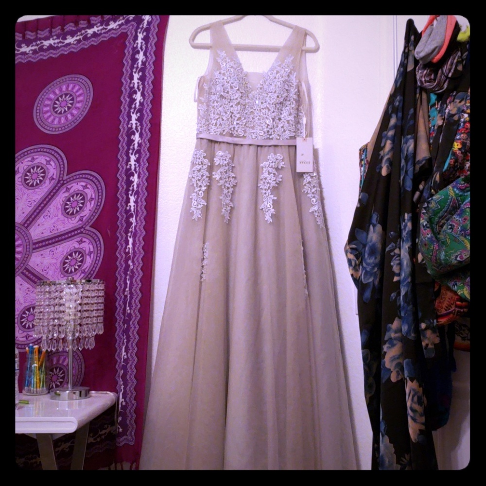 A floral design evented dress
